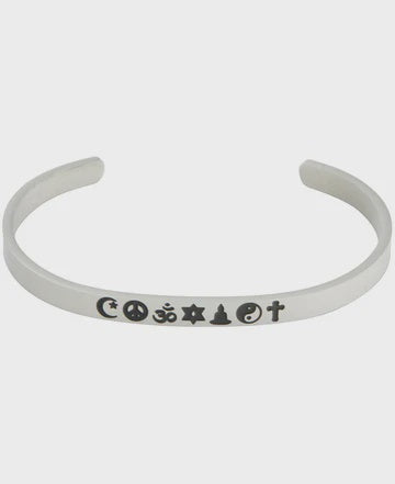 Stainless Steel Mantra Bracelet, Coexist Stainless Steel Mantra Bracelet, Coexist