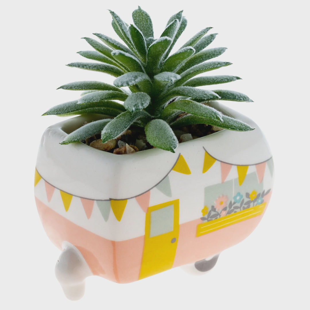camper succulent planter Shaped Succulent Pot