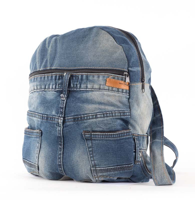 blank denim mini backpack Jean Backpack- recycled material – Journeys Spirited Gifts