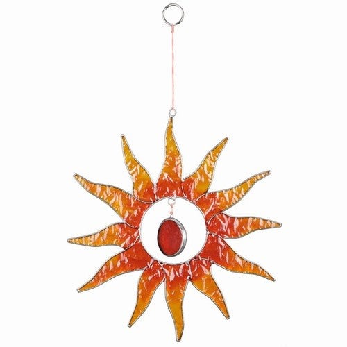 Red Sun & Glass Nugget Sun Catcher Red Sun & Glass Nugget Sun Catcher