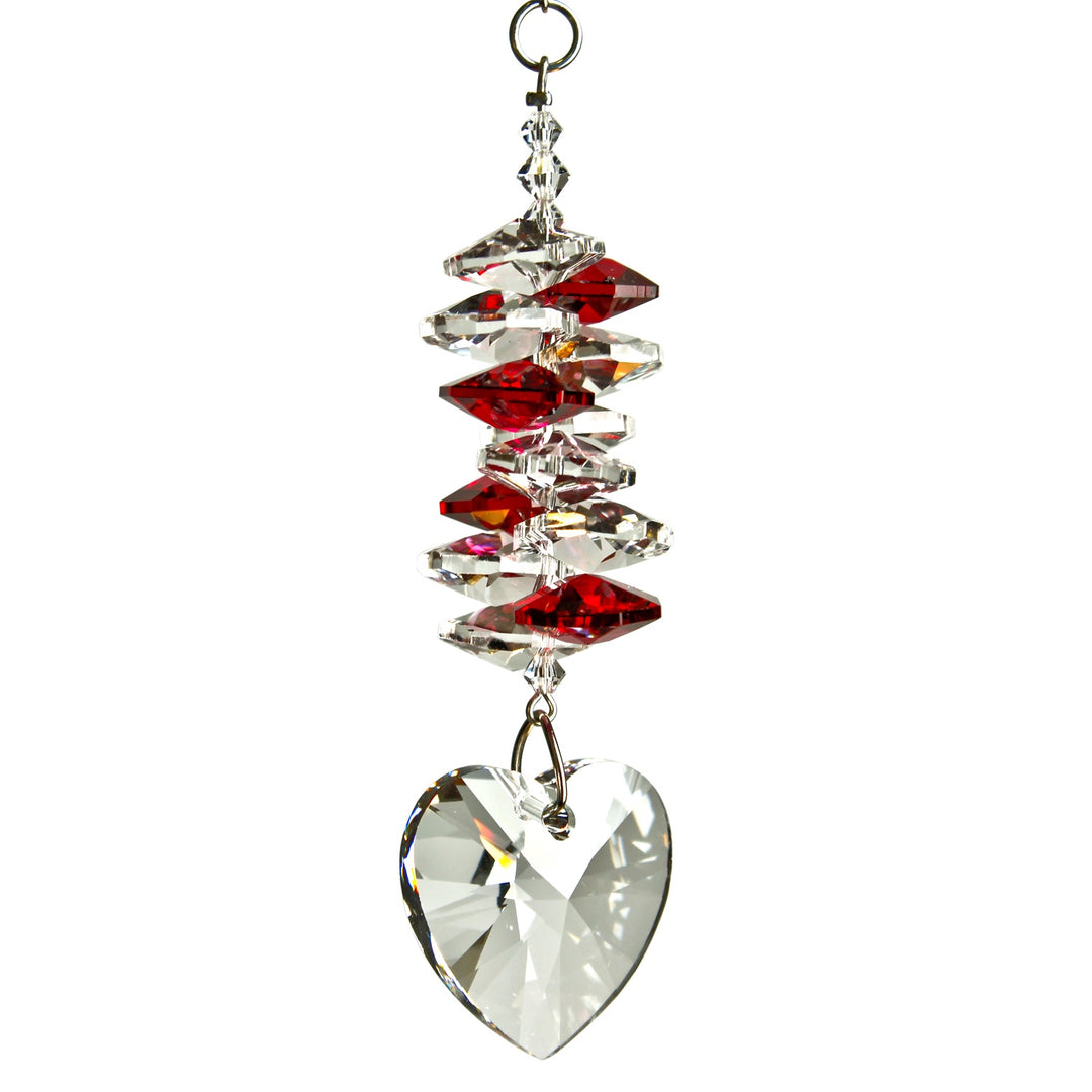 Crystal Heart Cascade Suncatcher - Ruby Crystal Heart Cascade Suncatcher - Ruby
