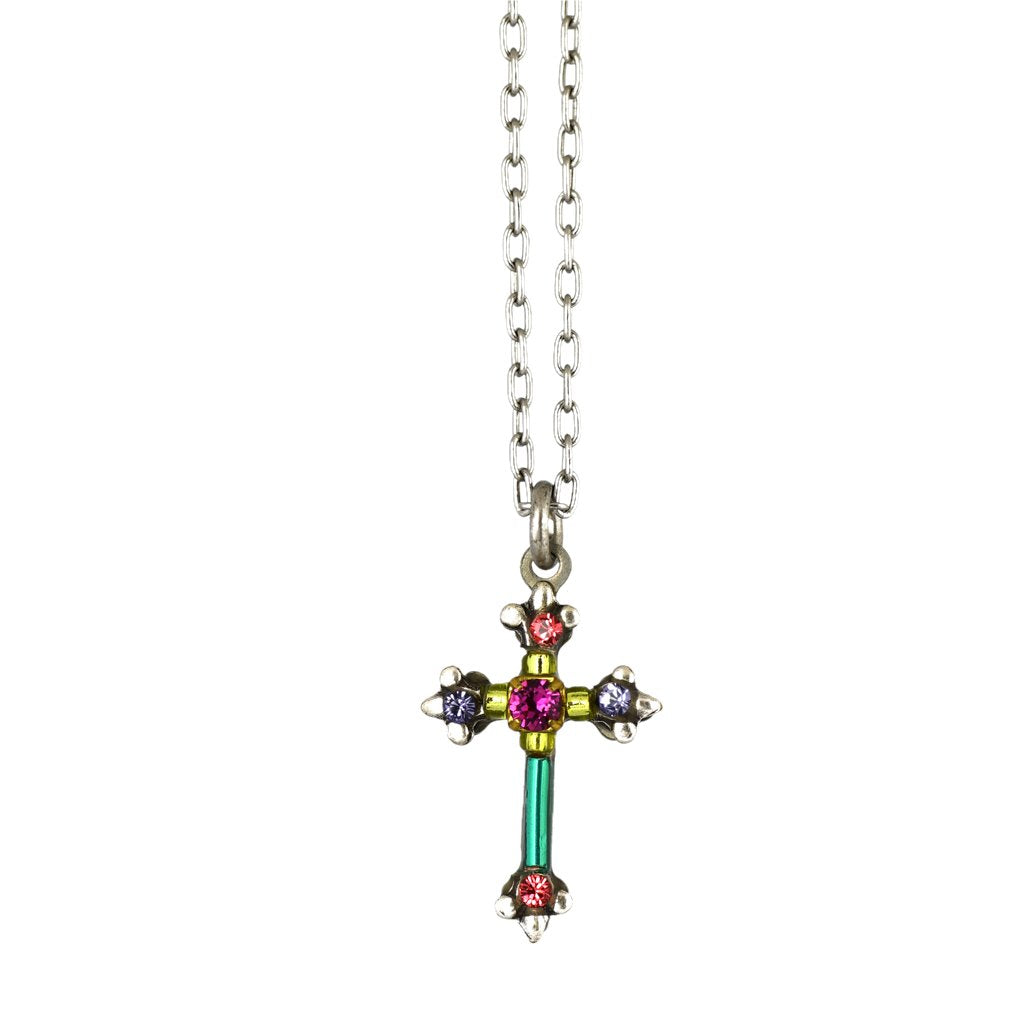 Dainty Cross Necklace - Multi Color Dainty Cross Necklace - Multi Color