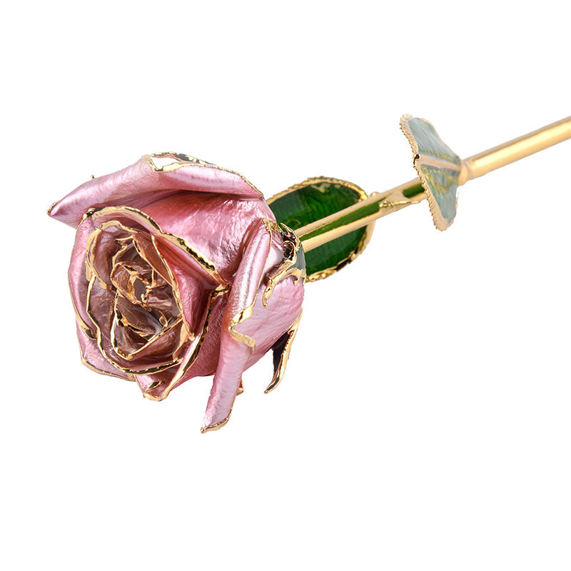 PINK 24-KARAT GOLD-DIPPED ROSE (HALF BLOOM) PINK 24-KARAT GOLD-DIPPED ROSE (HALF BLOOM)