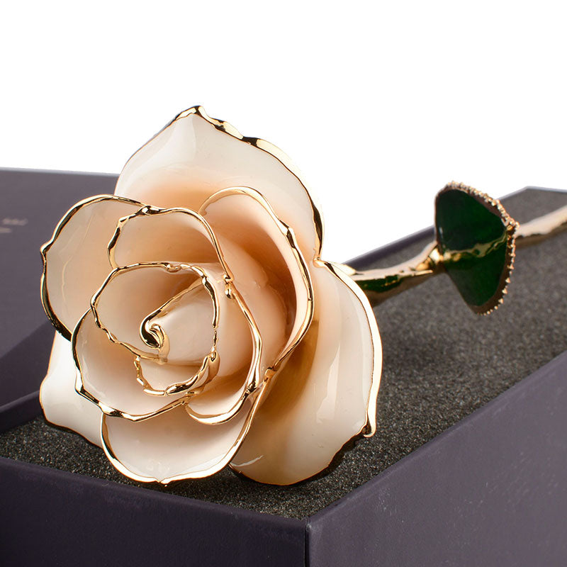 WHITE 24-KARAT GOLD-DIPPED ROSE (FULL BLOOM) WHITE 24-KARAT GOLD-DIPPED ROSE (FULL BLOOM)